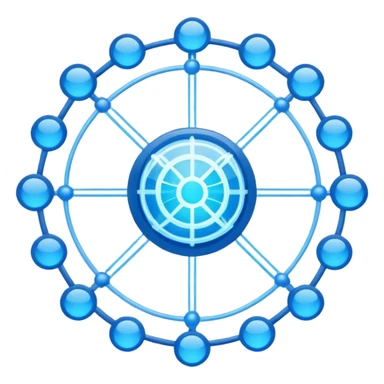 blue network in a circle sticker
