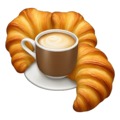 Coffee with croissants  sticker
