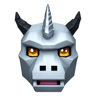 Minecraft Black Godzilla Head With Diamond Unicorn Horn and Lazer Eyes sticker