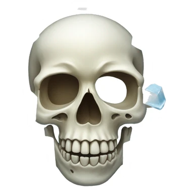 skull inside block of ice sticker