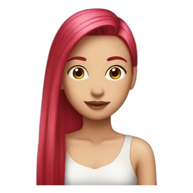 girl-long-straight-rosered-hair-party sticker