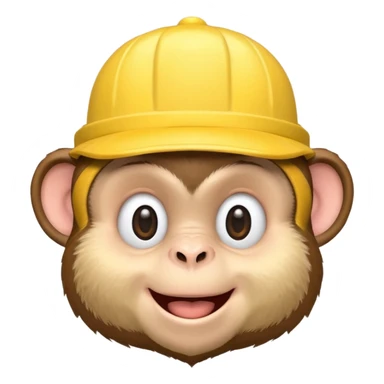 smiling monkey with yellow driver hat sticker