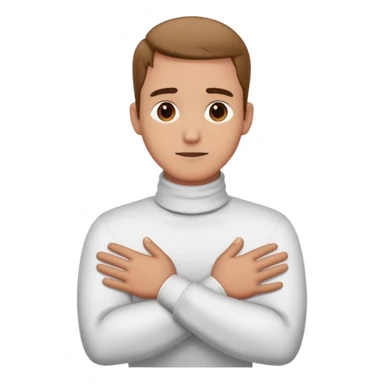 Man crossed hands on neck sticker