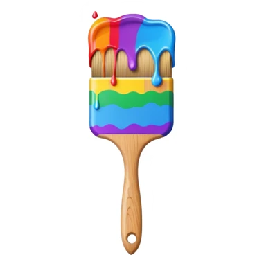 paint brush with raindow paint sticker
