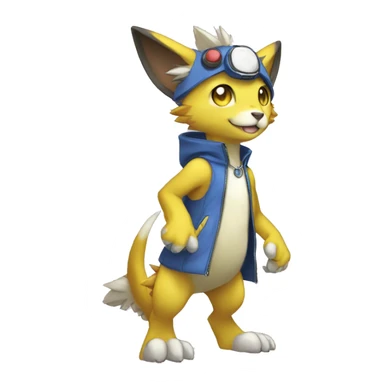 Cute cool anthro Digimon-Pokémon-animal full body sticker