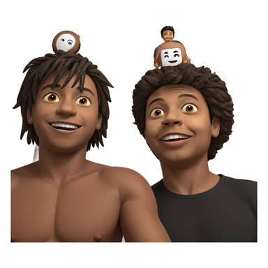 brothers sharing joyful moments sticker