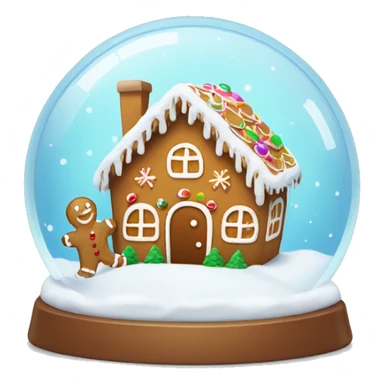 Snowglobe with a gingerbread man in it and a gingerbread house in it sticker