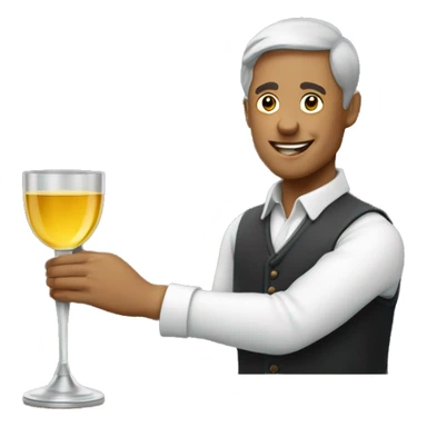 homme qui dépose son goblet sur une table sticker