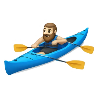 Man with beard paddling blue kayak sticker