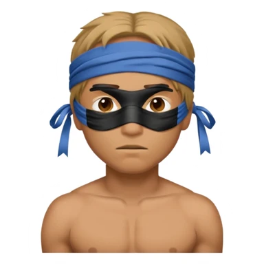 tied up man with blindfold shirtless sticker