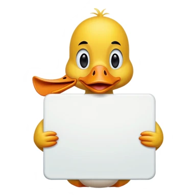 Duck holding large blank sign sticker