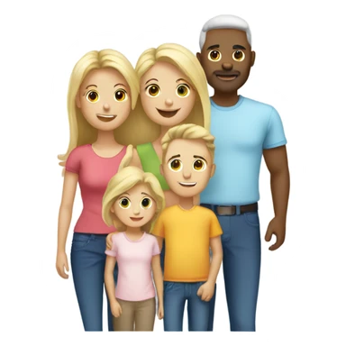 Dad And mom with 2 sisters blonde and 2 brothers  sticker