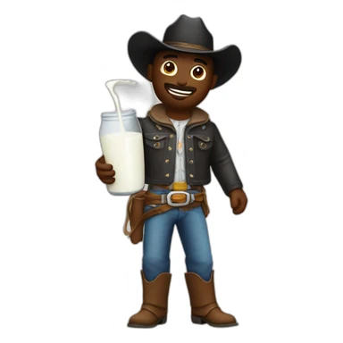 cowboy with milk sticker