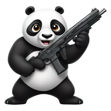 Panda with guns sticker