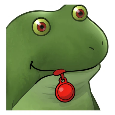 Doraemon character, blue robotic cat with a red nose and bell, bufo frog meme style sticker