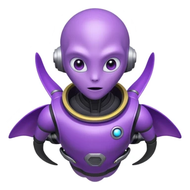 Purple alien floating with jetpack sticker