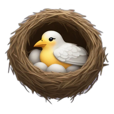 a bird asleep in its nest sticker