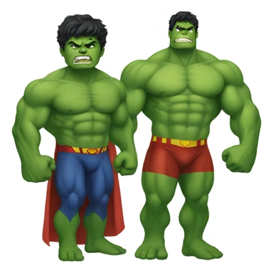 Hulk and superman merged sticker