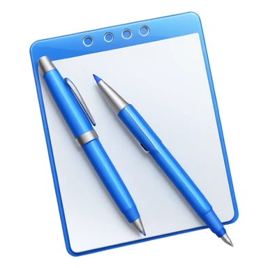 white paper and a blue colored pen sticker