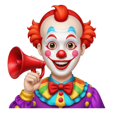  Clown with big sound horn   sticker