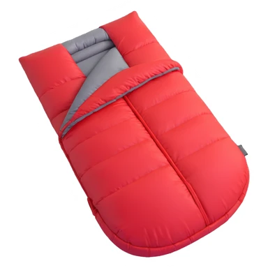 Remove the blue circle background so only the red sleeping bag, rolled up into a circle, remains. Keep the 3D look and style consistent with the original image. sticker