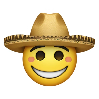 smiley face with sombrero  sticker