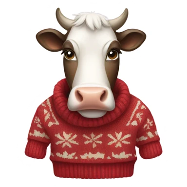 cow wearing a sweater sticker