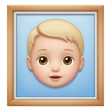 baby face inside a photo frame sticker