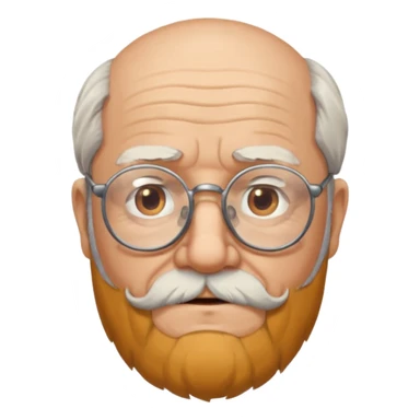 old glasses man with beard sticker