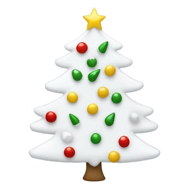 White Christmas tree with fingers as ornaments  sticker