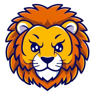 fierce lion face sticker