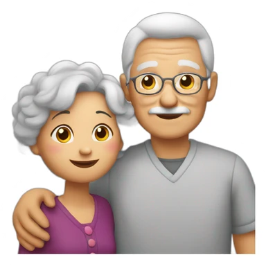 Granny in love with grandfather sticker