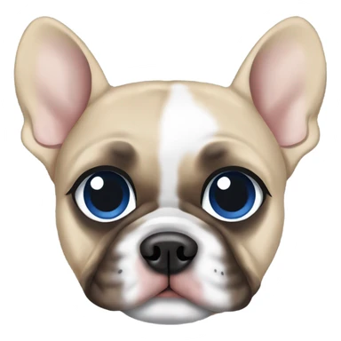Merle French bulldog with left eye half blue and half brown. Right eye brown  sticker