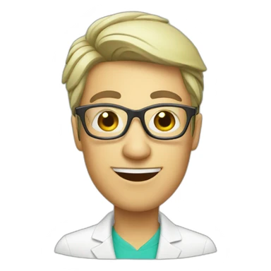 white teacher with glasses drinks mojito sticker