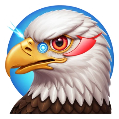 Eagle with lasers shooting out of eyes sticker