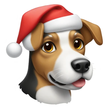 Dog wearing a Christmas hat  sticker