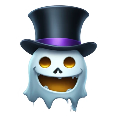 Scary Ghost top hat  sticker