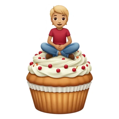 Person sitting on a cupcake sticker