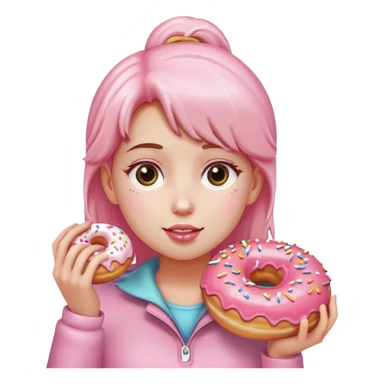 Girl walking eating a donut  sticker