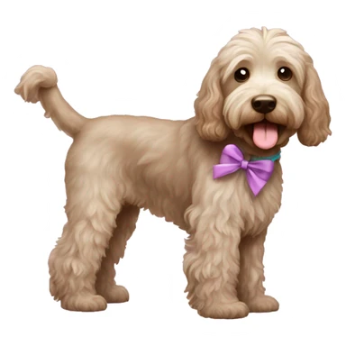 labradoodle with a bow sticker