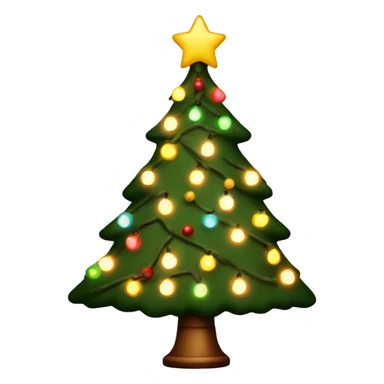 Vintage Christmas tree with lights sticker