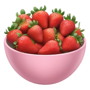 large fancy pastel pink bowl of strawberries sticker