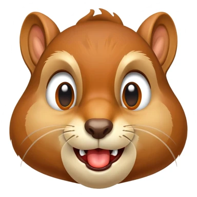 Close-up of squirrel face with exaggerated drool dripping from mouth, very hungry expression, saliva clearly visible sticker