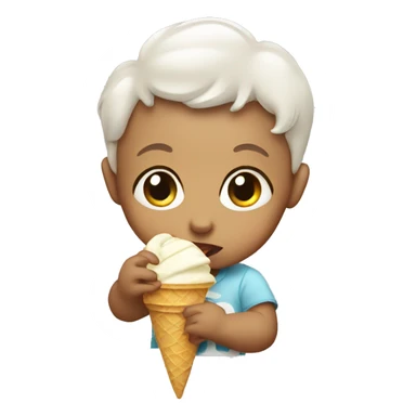 Baby eating ice cream sticker
