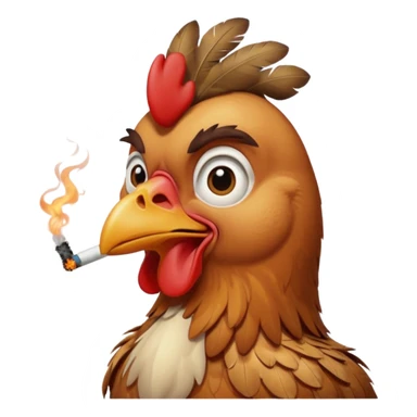 Chicken with a cigarette  sticker