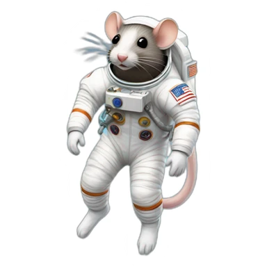 astronaut rat levitating sticker