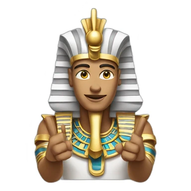 pharaoh pointing heart with hands sticker