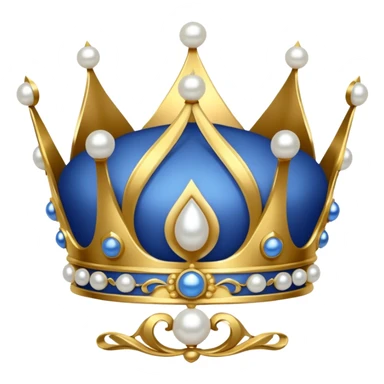 blue crown with 4 pearls sticker