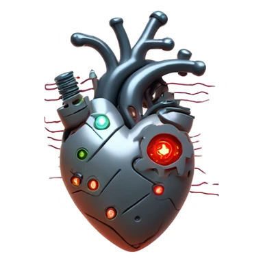 Cyborg anatomical heart with circuits sticker