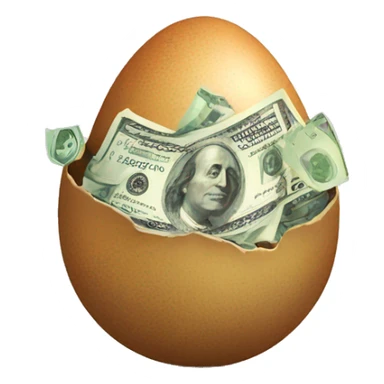 Dinosaur egg  with money sign sticker